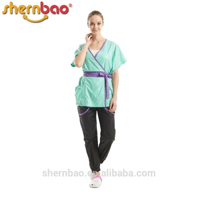 Shernbao GA-04 Eirene Style Fashionable v-neck Wrap Grooming Apparel shirt